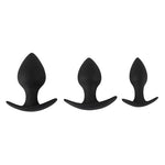 Black Velvet Silicone Three Piece Anal Training Set