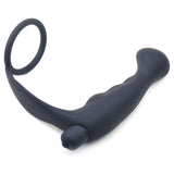 Black Silicone Anal Plug Vibrator with Cock Ring