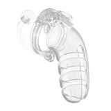 Man Cage 12  Male 5.5 Inch Clear Chastity Cage With Anal Plug