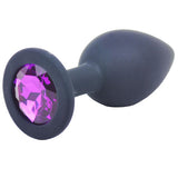 Small Black Jewelled Silicone Butt Plug