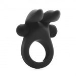 Shots Rabbit Vibrating Cock Ring Black