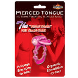 Pierced Tongue Vibrating Silicone Cock Ring