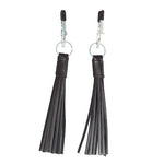 Nipple Clamps With Black Leather Tassels